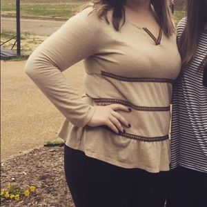 Long Sleeve Brown Top